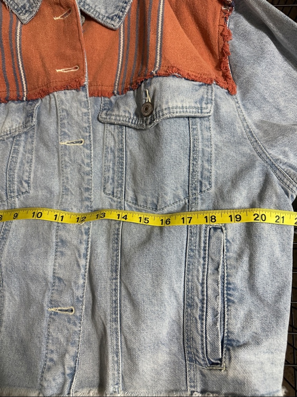 Free People Baja Hooded Denim Jacket Size Medium; Like New - Picture 8 of 9